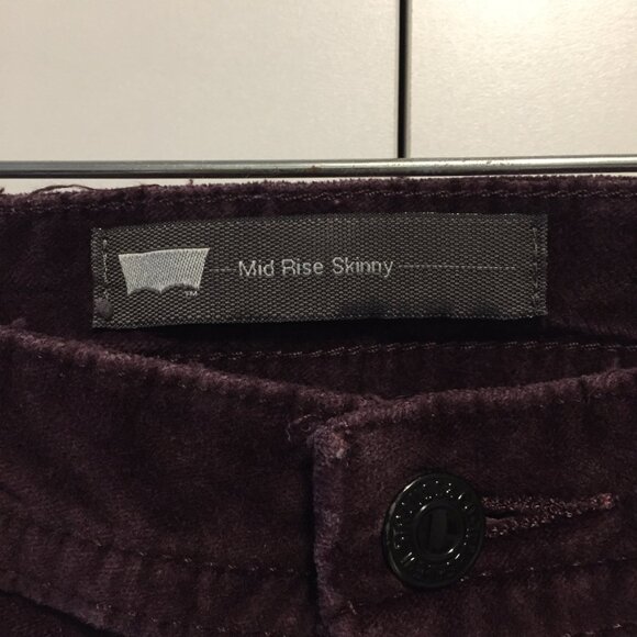 Womens Velvet Stretch Jeans/Pants sz W28 L32 - Wine - Picture 5 of 11